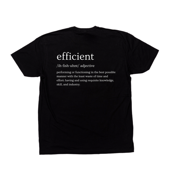 RS Solutions/Efficient (Box, White, Front & Back) - Tee (Black)